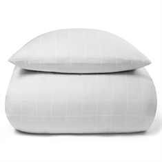 Sengetøj - Blødt, jacquardvævet bomuldssatin - Check hvid - By Night sengesæt